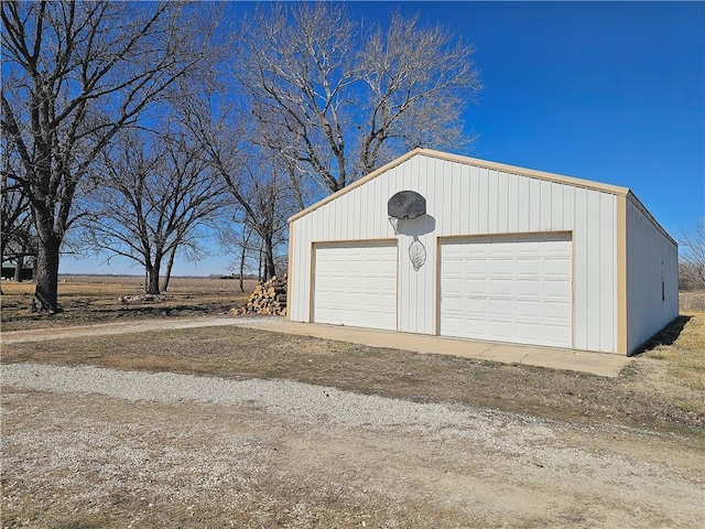 view of detached garage