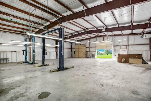 garage featuring metal wall