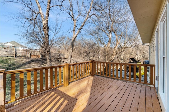 wooden terrace with fence