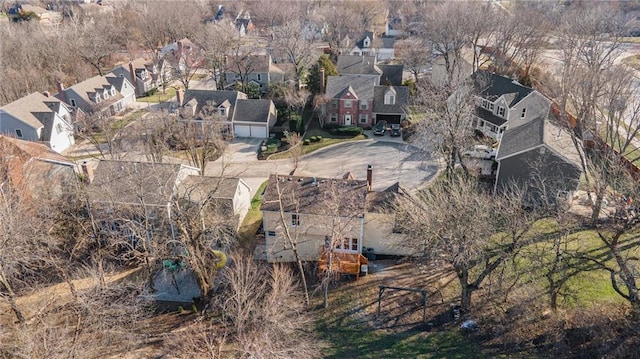 aerial view with a residential view