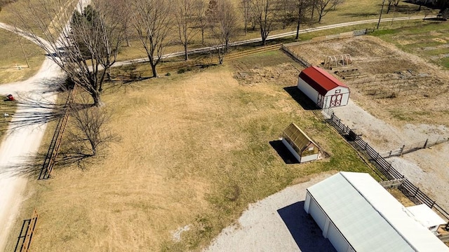 drone / aerial view with a rural view