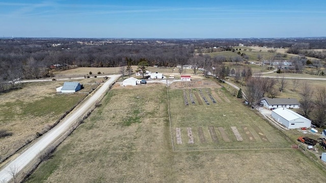 aerial view with a rural view