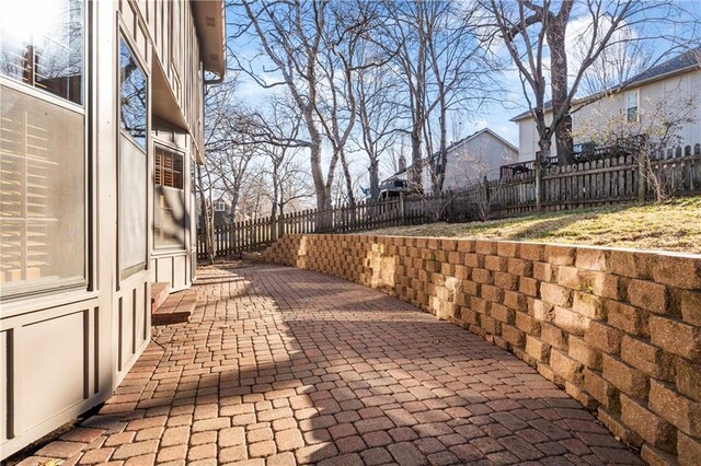 view of patio featuring a fenced backyard