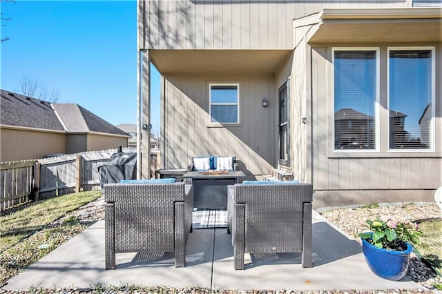 view of patio with fence