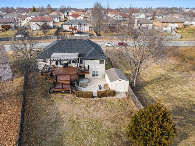 bird's eye view with a residential view