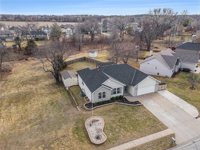 aerial view featuring a residential view