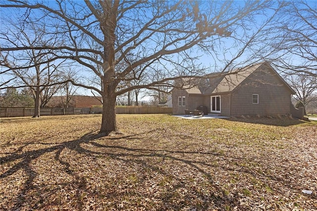 view of yard with a patio area and fence