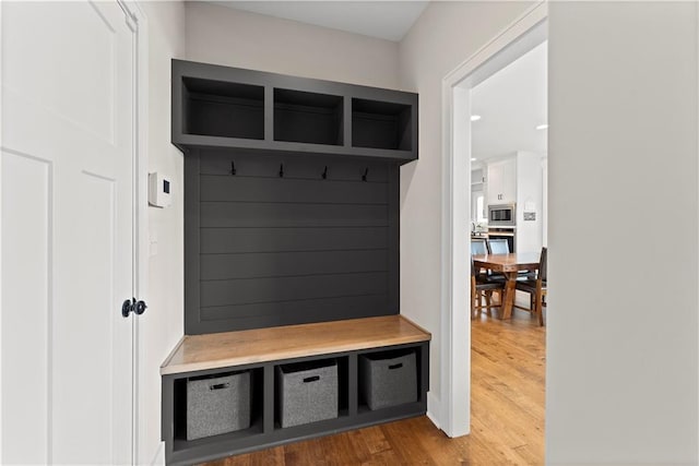 mudroom featuring wood finished floors