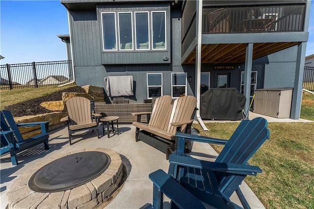 view of patio / terrace with fence and grilling area