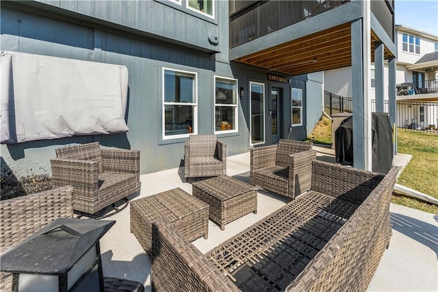 view of patio / terrace with an outdoor hangout area