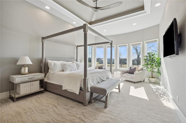 16121 Paradise St, Overland Park, KS 66221 - carpeted bedroom featuring recessed lighting and ceiling fan