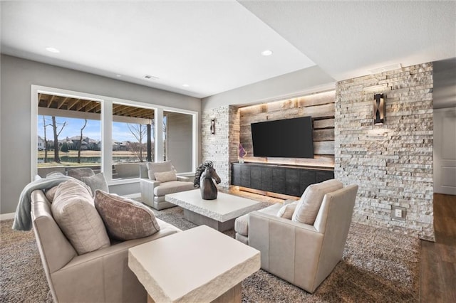 16121 Paradise St, Overland Park, KS 66221 - living area with recessed lighting and wood finished floors