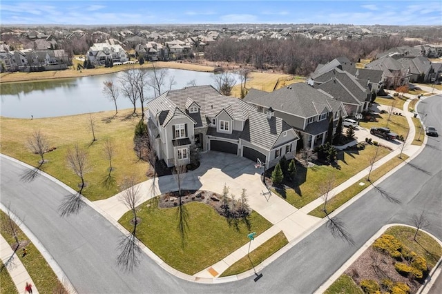 16121 Paradise St, Overland Park, KS 66221 - aerial perspective of suburban area featuring a large body of water