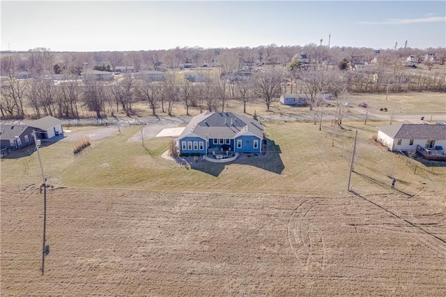 drone / aerial view with a rural view