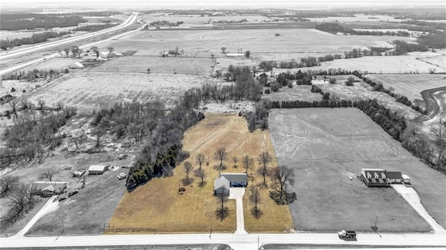 drone / aerial view featuring a rural view