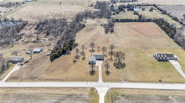 aerial view featuring a rural view