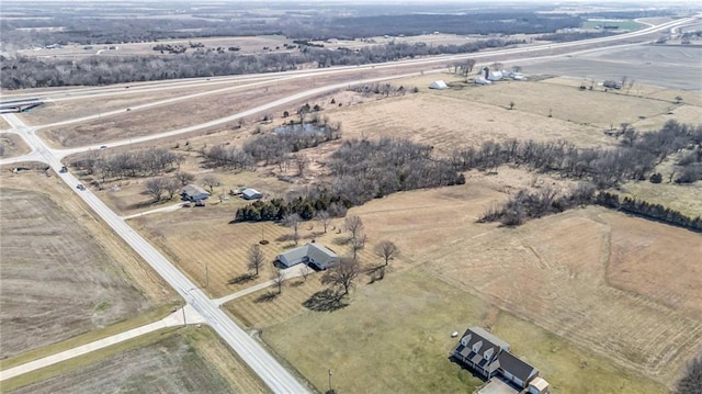 drone / aerial view featuring a rural view