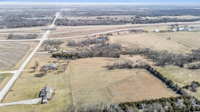 drone / aerial view with a rural view