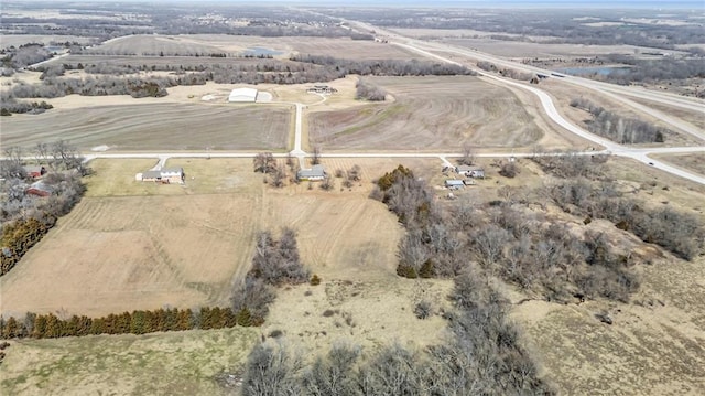 drone / aerial view with a rural view