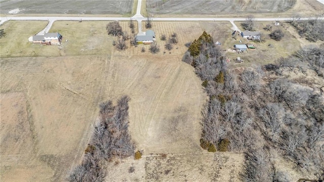 aerial view with a rural view