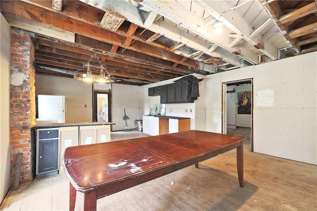 interior space featuring wine cooler