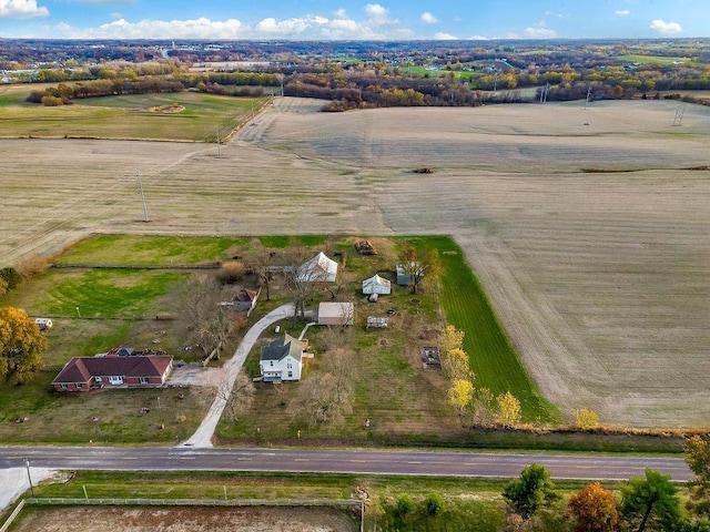 bird's eye view with a rural view