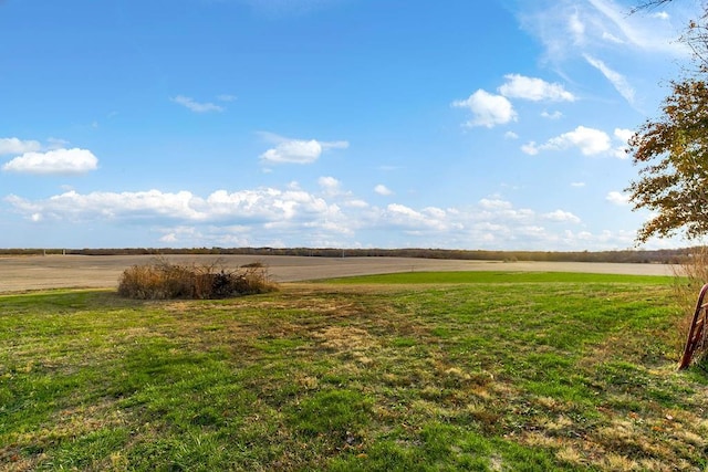 view of yard with a rural view