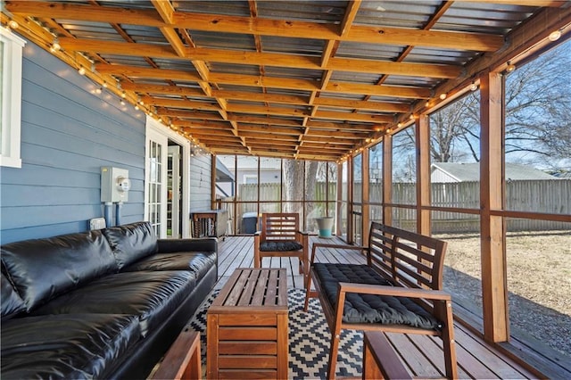 sunroom with plenty of natural light