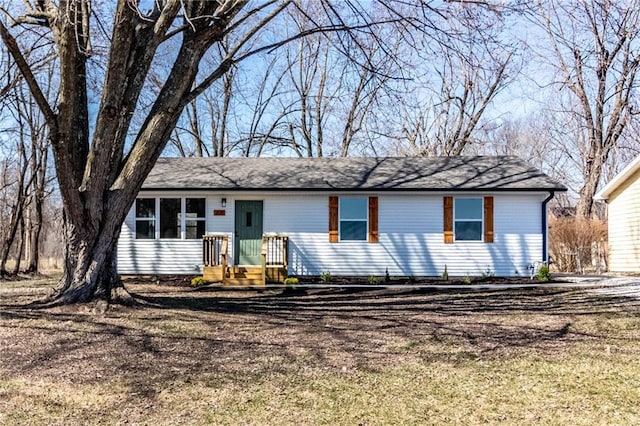 view of single story home