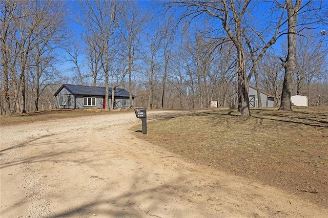 view of yard featuring driveway