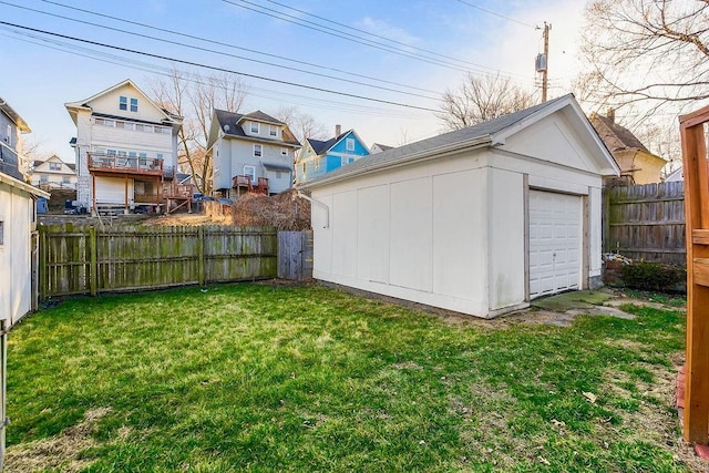 detached garage with fence