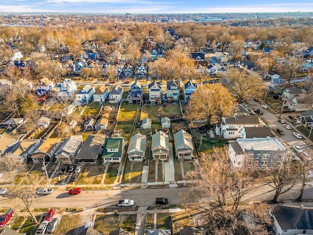 aerial view with a residential view