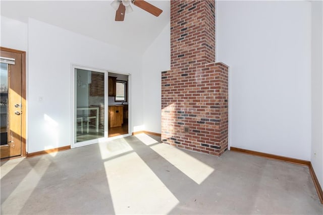 view of patio featuring ceiling fan