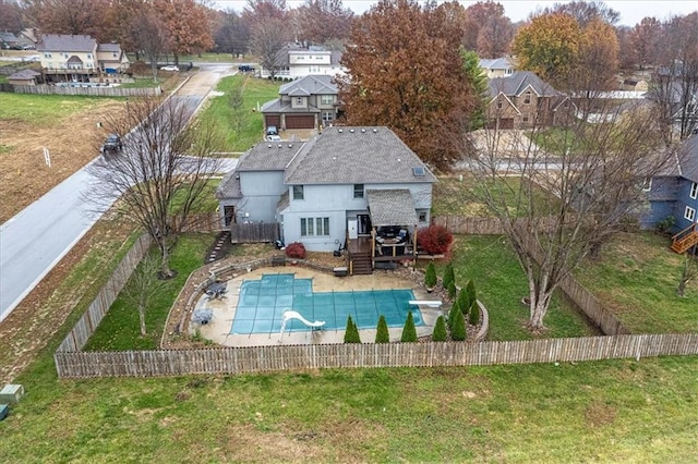 drone / aerial view featuring a residential view