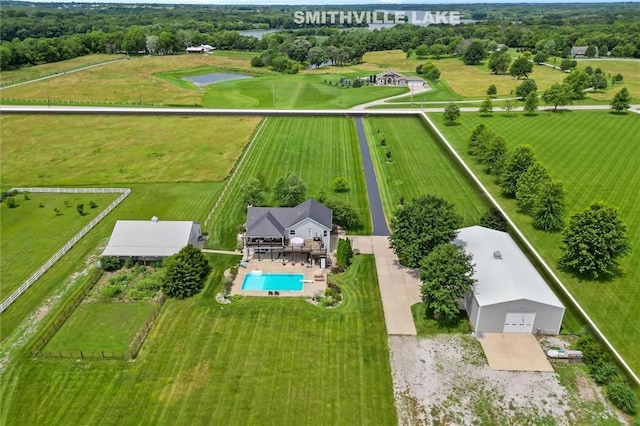 17701 C Hwy, Trimble, MO 64492 - aerial view of sparsely populated area with a pool and a nearby body of water