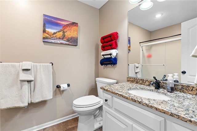 17701 C Hwy, Trimble, MO 64492 - bathroom with vanity, a shower with shower door, and tile patterned flooring