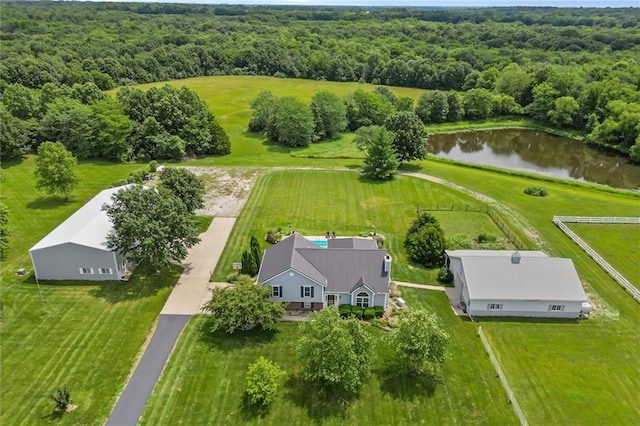17701 C Hwy, Trimble, MO 64492 - drone / aerial view of a heavily wooded area and a nearby body of water