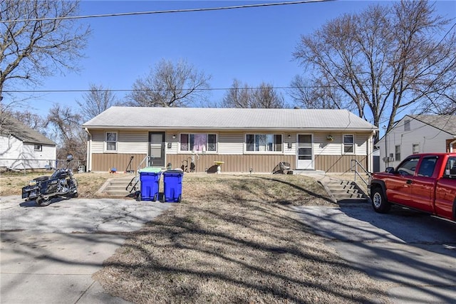 view of single story home