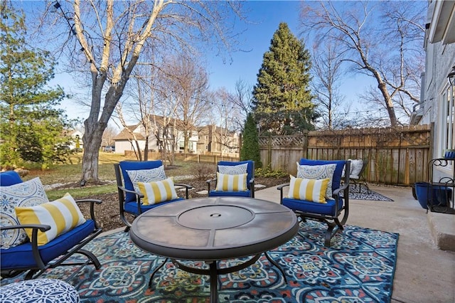 view of patio / terrace with fence