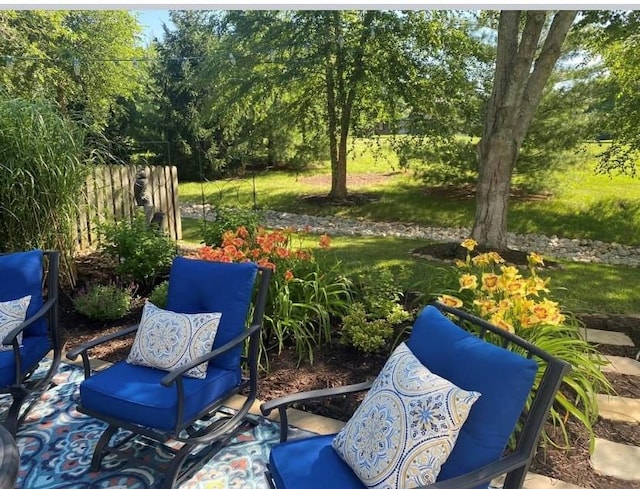 view of yard featuring fence