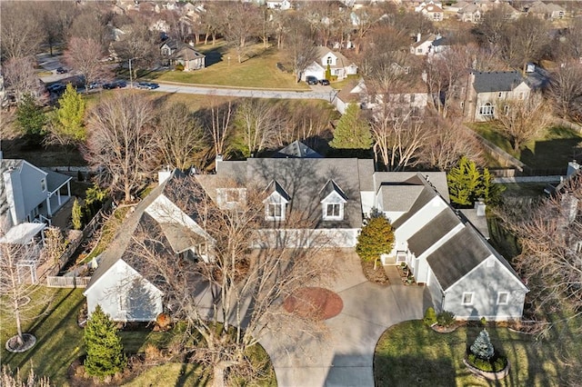 bird's eye view featuring a residential view