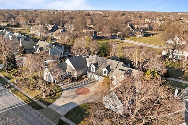 bird's eye view with a residential view