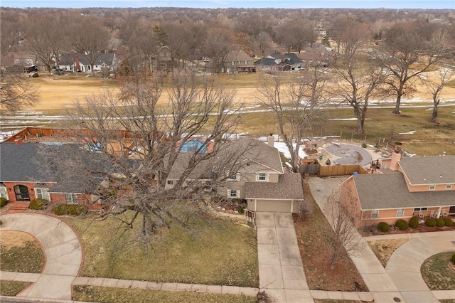 aerial view with a residential view