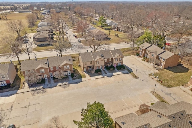 drone / aerial view with a residential view