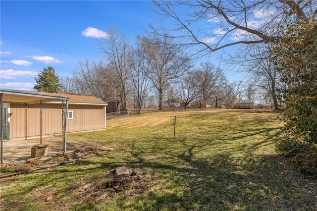 view of yard featuring fence