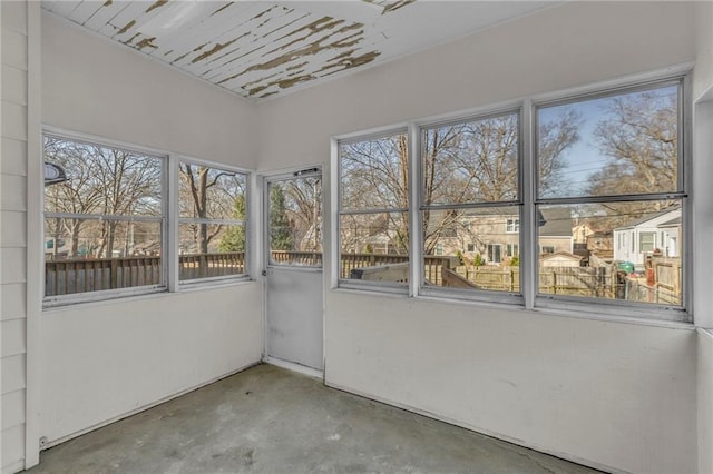 view of unfurnished sunroom