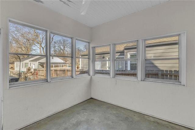 view of unfurnished sunroom