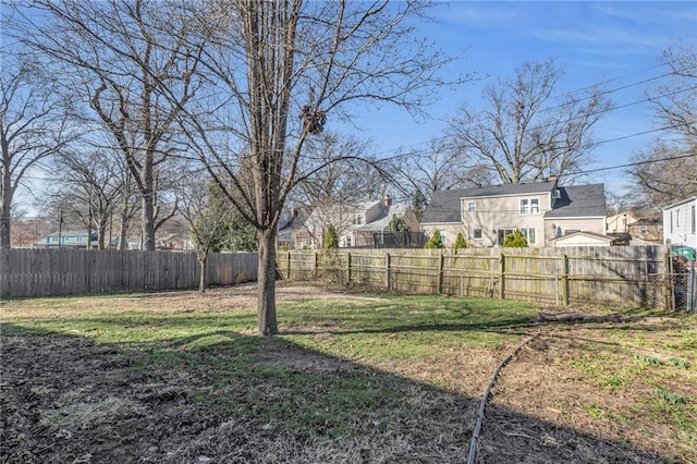 view of yard featuring fence private yard