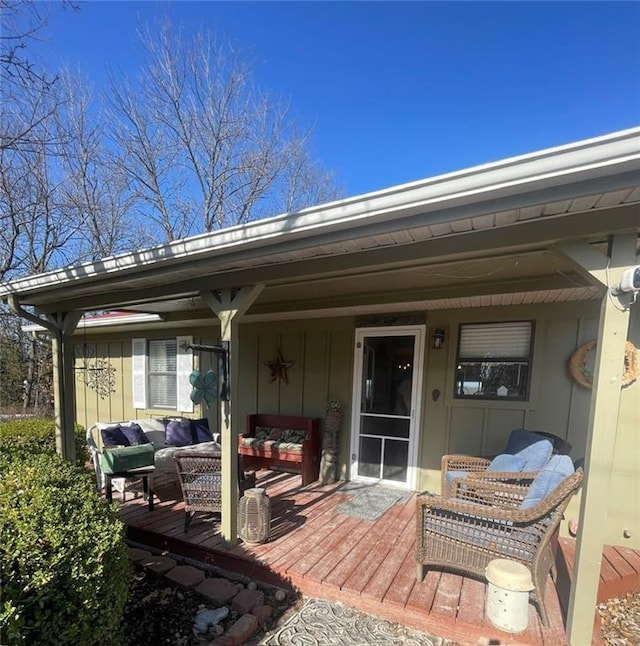 deck featuring an outdoor hangout area