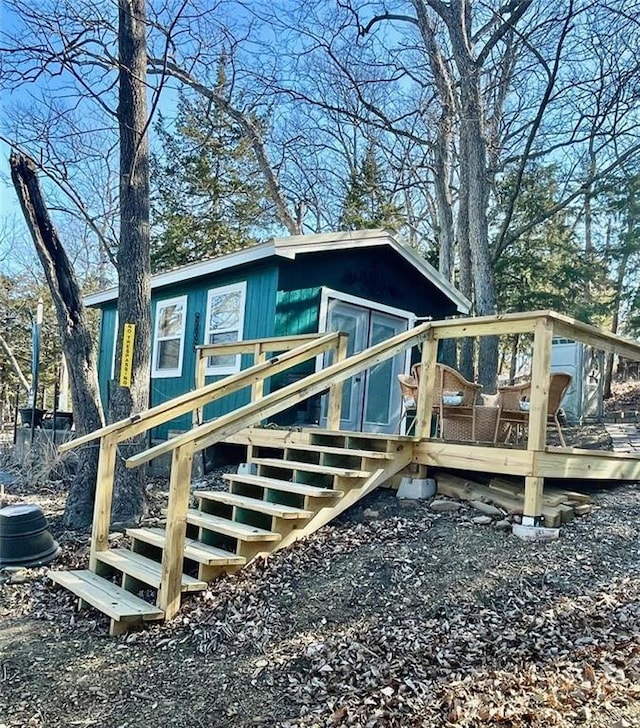 exterior space featuring stairs